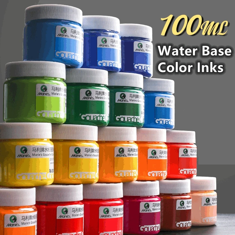 100ml akrylowe atramenty kolorowe na bazie wody do tekstyliów szablon do sitodruku ubrania/karton/tkanina/papier Pigment DIY farby narzędzie