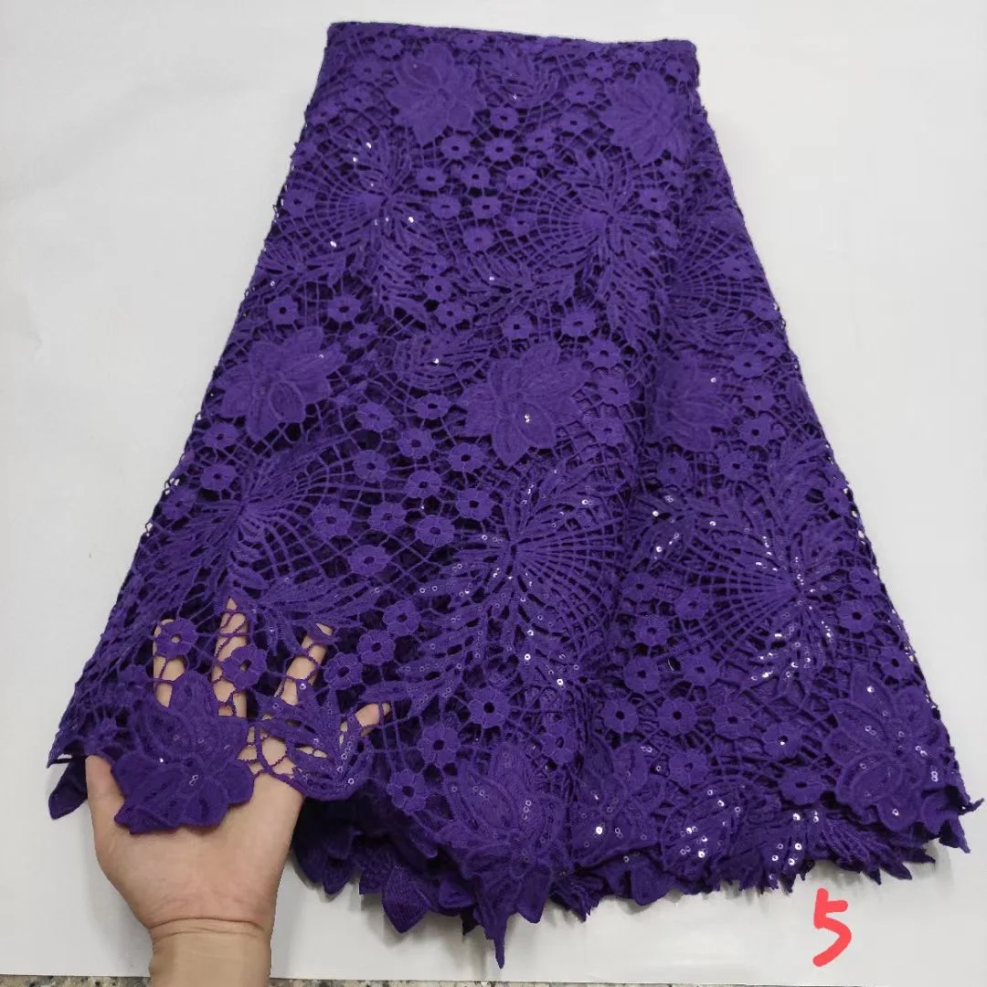 

Sequined Lace African Lace Fabric 2021 High-quality Guipure Lace Latest Cotton Swiss Lace French Tulle Mesh Lace Fabric AMH50771