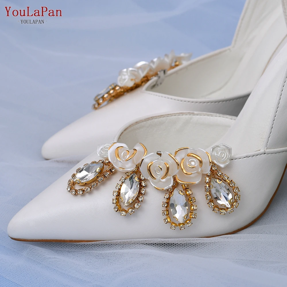 YouLaPan X29 Women's Accessories Removable Shoes Accessories Clip Wedding High Heel Buckle Fashion Rhinestone Shoes Clips