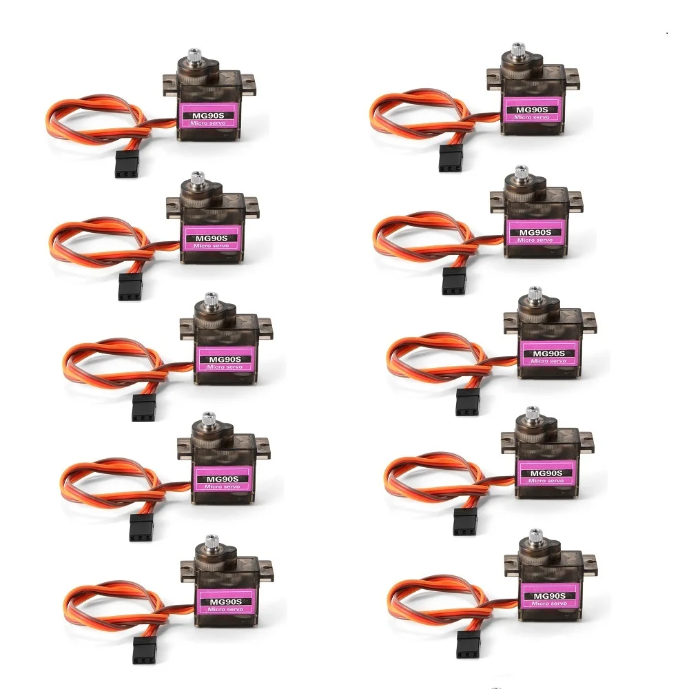 4/5/10/20 pcs/lot MG90S Metal gear Digital 9g Servo SG90 For Rc Helicopter Plane Boat Car MG90 9G Trex 450 RC Robot Helicopter