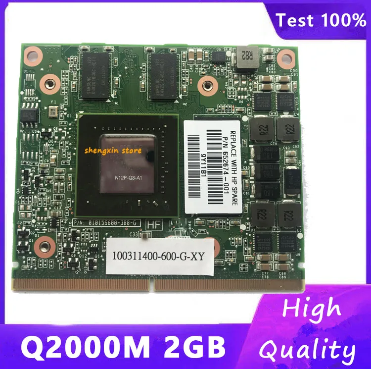 

Оригинальная видеокарта Q2000M Q2000 N12P-A3-A1 2GB для DELL M4600 Hp 8540w 8560w Test 100%