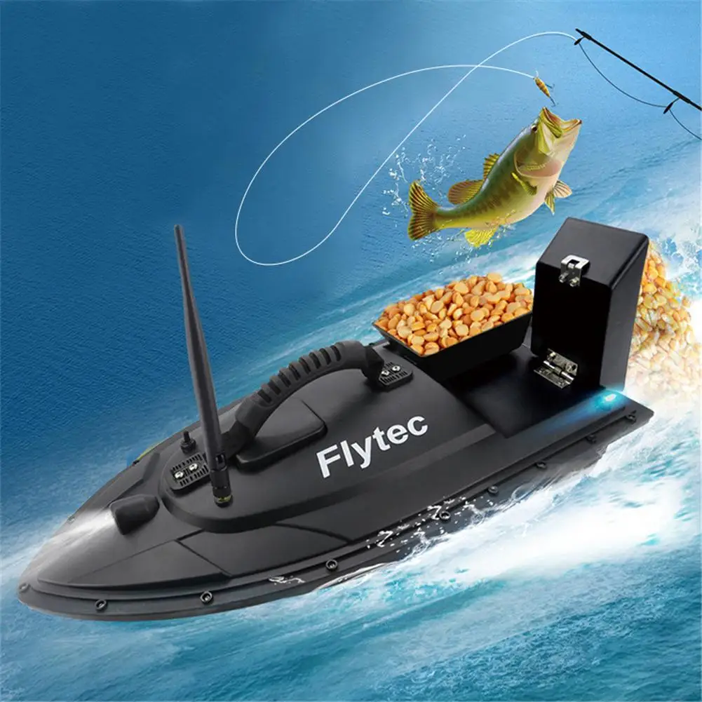 Flytec Fishing Tool Smart RC Bait Boat Toy Double Warehouse Bait Fishing Fish Finder Remote Control 500 Meter Fishing Boat