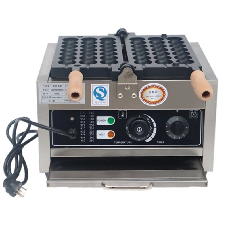 3 uds cuerdas comerciales eléctricas antiadherentes forma redonda máquina para hacer gofres de huevo recubiertas de azúcar en forma de Haws equipo para hornear gofres