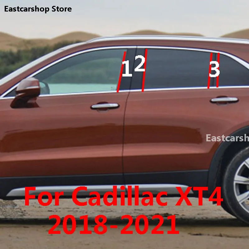 

For Cadillac XT4 2021 2020 2019 2018 Car Door Central Window Middle Column Trim Decoration Strip PC B C Pillar Cover Accessories