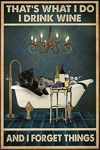 Funny Black Cat Pet Animal Cartoon Metal Tin Sign Vintage Abstract Wall Art Canvas Painting Wall Poster Print Picture Room Decor