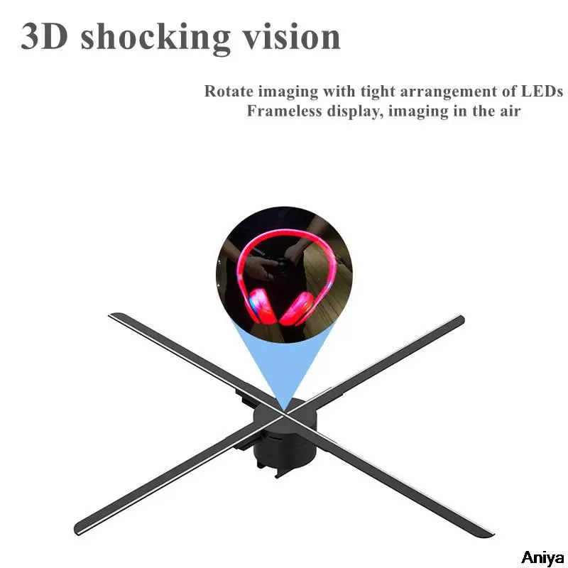 Naked Eye 3D Fan Screen Projector Holographic Advertising Machine Floating Aerial Imaging Without Screen Display