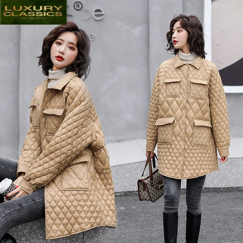 Women's Down Jacket Autumn Winter Coat Female 90% White Duck Down Jackets Korean Parkas Woman 2021 Mujeres Abrigos LW4575