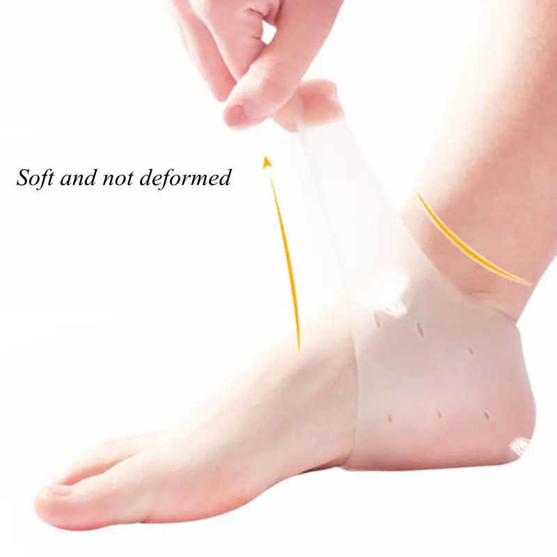 2 Pieces of Heel Fasciitis Silicone Protector Gel Ankle Support Breathable Soothing Foot Care Heel Moisturizing and Moisturizing