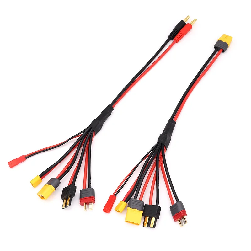 28cm 14AWG 4.0mm Banana XT60 Plug to XT60 XT30 JST TRX TPlug Charger Adapter Cable for IMAX B6 ISDT Charger RC FPV Racing Drone