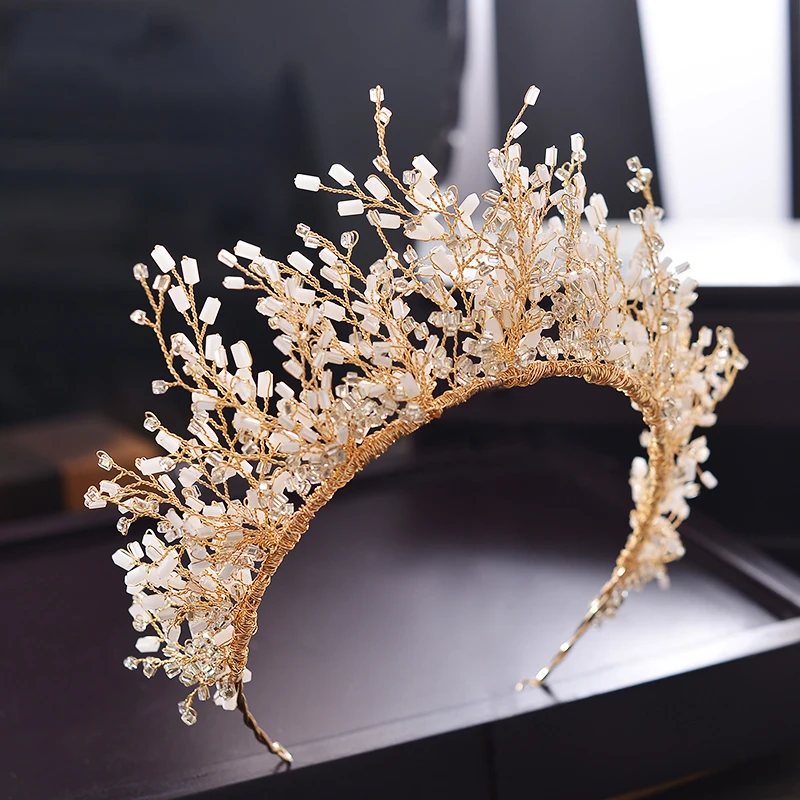 NiuShuya-Diadema de boda hecha a mano, diadema con cuentas de cristal, cabezas de novias hermosas, joyería para el cabello, accesorio para el cabello nupcial