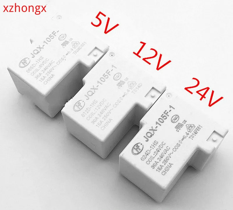 relay JQX-105F-1-5V-1HS  005D 012D 024D-1HS  4 pines de 30A