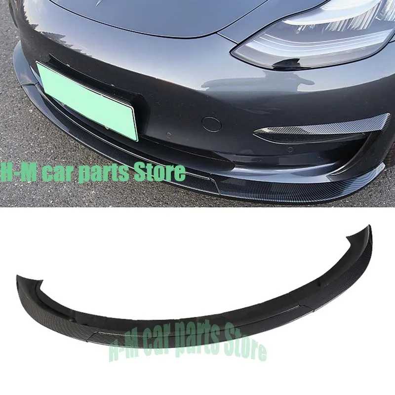 ABS Front Bumper Lip Spoiler Bumper Lip Spoiler For For Tesla Model 3 Sedan 4-door car accessories K Style 16~18