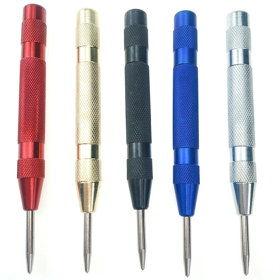 Automatische Center Punch Multifunctionele Pin Veerbelaste Mark Auto Escape Hammer Hout Inkeping Mark Houtbewerking Tool Bit Goud