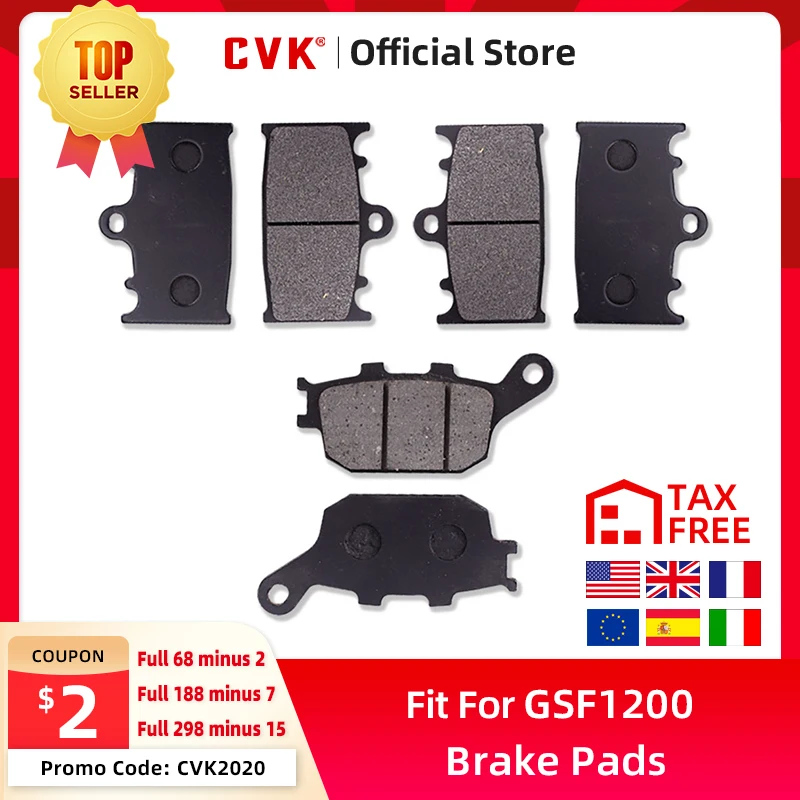 

CVK 1 Set High Brake Pads Disks Shoes Front And Rear For Suzuki GSF 1200 GSF1200 Bandit ABS & Non ABS (06-10) LT158-158-174