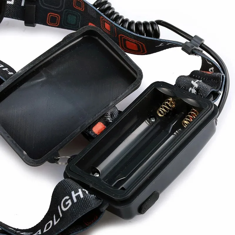 D2 LED Headlamp Ultra Bright Waterproof 4 Mode Headlight 3 T6 R5 Rechargeable 18650 Battery for Camping Light Hunting Fishing