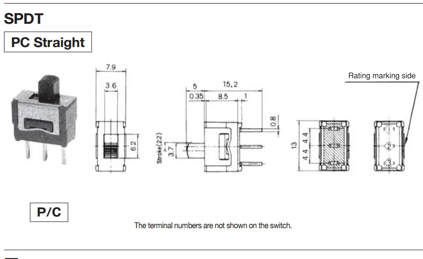 Imagem -04 - Interruptor Dinâmico de Alta Corrente 6a125v Interruptor 8ss1012 de Pinos com Velocidades