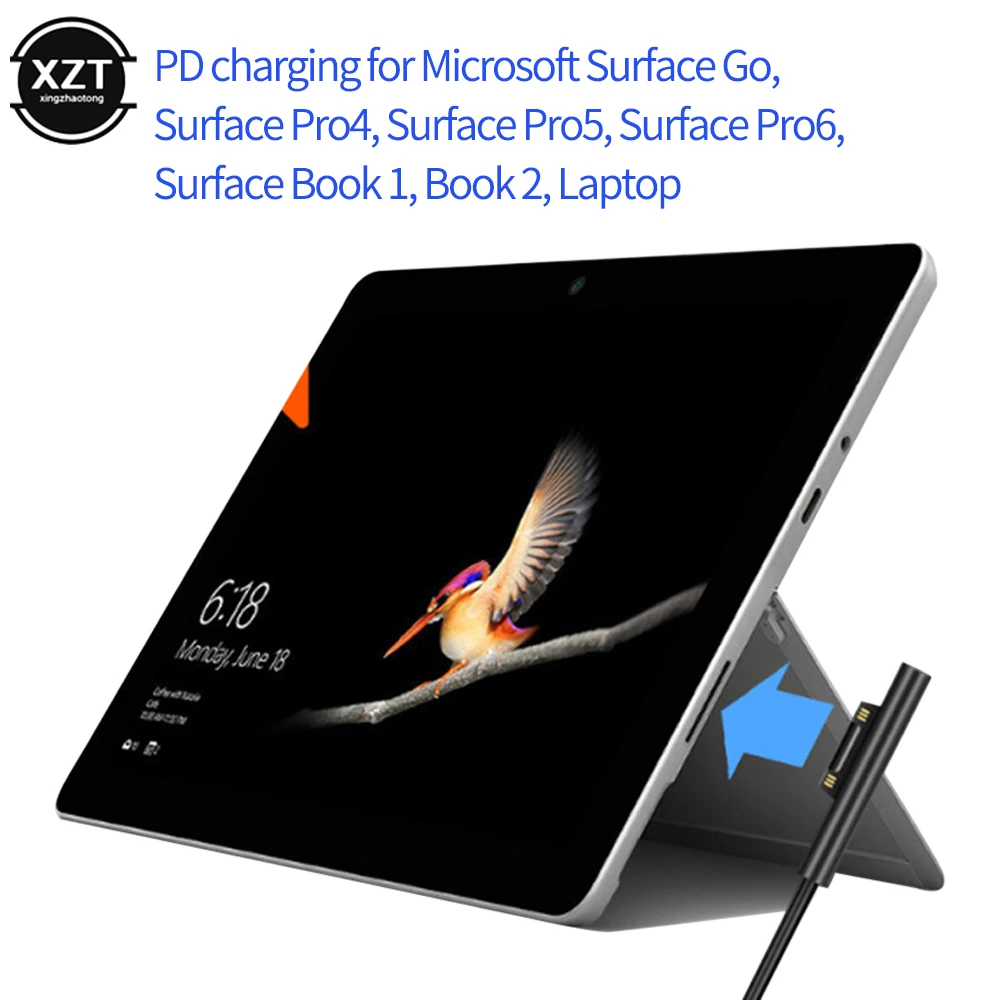 PD USB نوع C شاحن لمايكروسوفت السطح برو 6/5/4/3 الذهاب كتاب اللوحي متوافق 15 فولت/12 فولت 4A 3A 65 واط 45 واط الاتحاد الأوروبي الولايات المتحدة PD كابل شحن