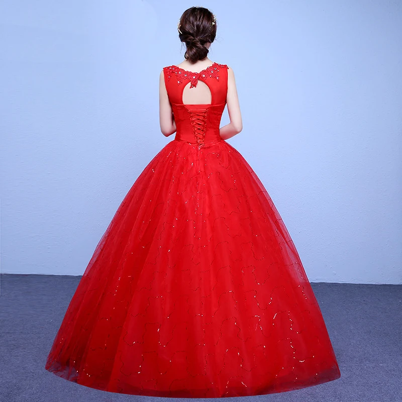 AnXin SH luxus blume spitze rot hochzeit kleid party türkei prinzessin v-ausschnitt friesen kristall ballkleid weiß hochzeit kleid