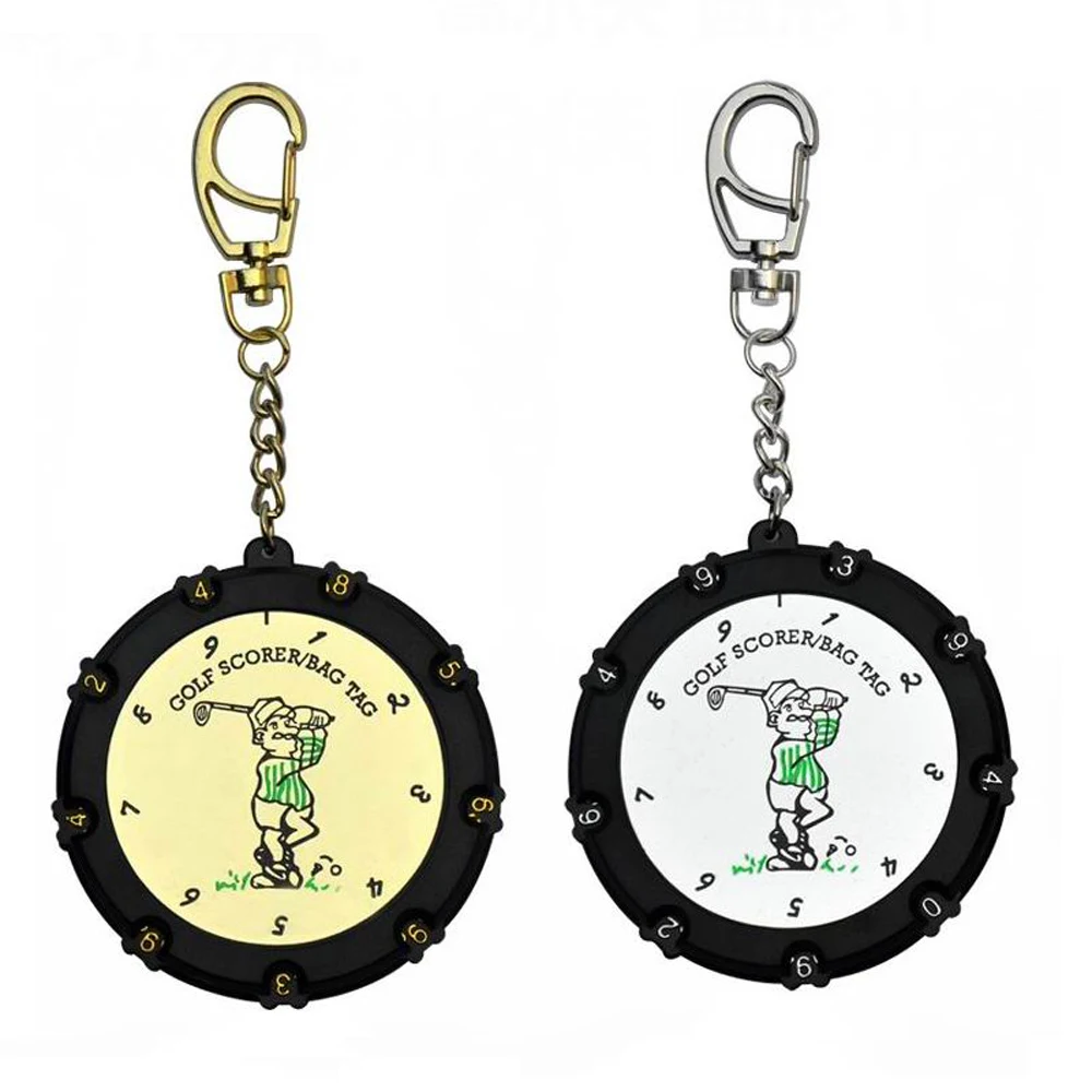 Golf Stroke Shot Putt Score Counter Two Digits Display Key Chain Count Scoring Keeper Portable Golf Counter Double Sides 18 Hole