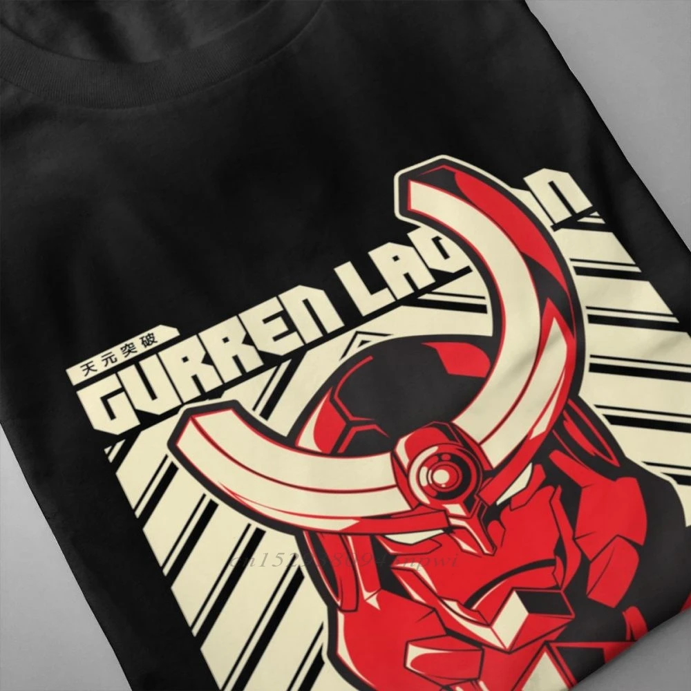 Summan Men's Quality Print Tengen Toppa Gurren Lagann T shirt 2020 New Arrival Japanese Anime Design XS-3XL Plus Size T Shirt