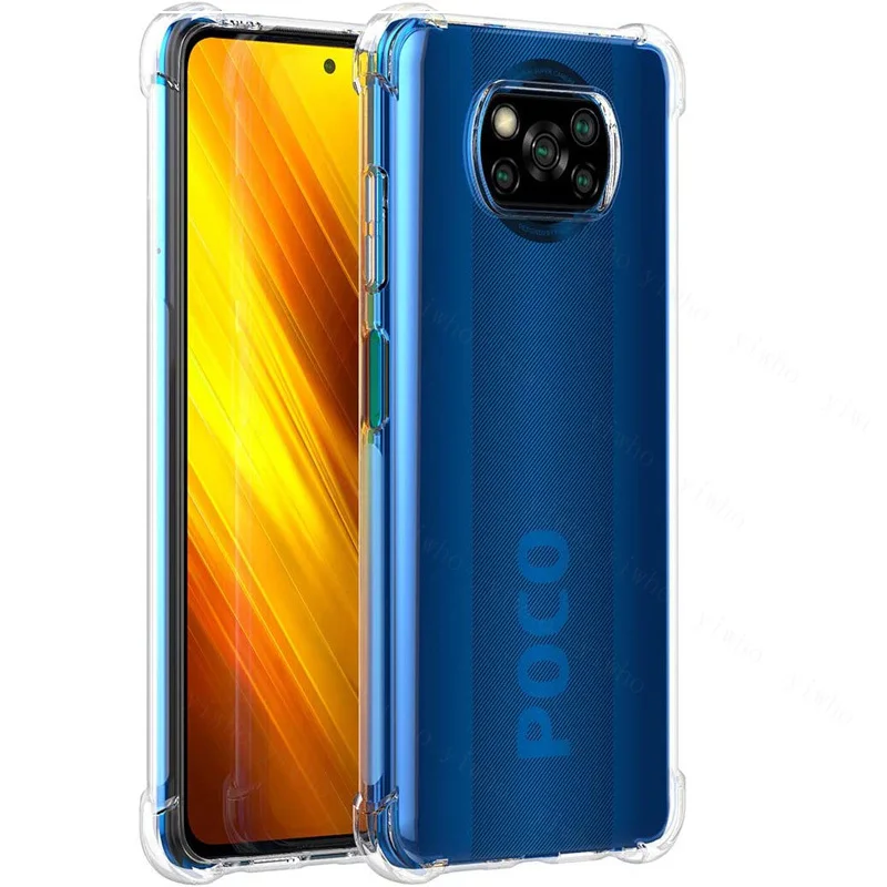 Poco X3 Phone Case Anti-fall Soft TPU Case for Xiaomi PocoX3 NFC Transparent Soft Little X3 Pocophonex3 X 3 X3nfc Back Cases