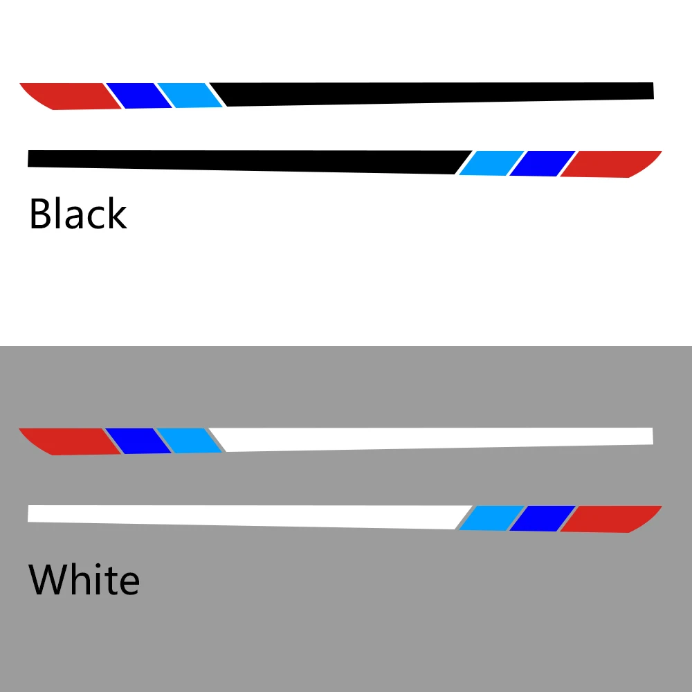 2pcs 200cmx13cm Car Sticker Side Stripe Decal DIY For BMW E46 E60 E90 F30 F10 E39 E36 E46 F20 X5 E70 E53 G30 E87 Car Accessories