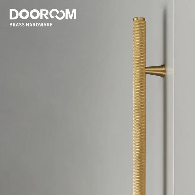 Dooroom mosiężne długie uchwyty meblowe radełkowana szafa komoda szafka szuflada szuflada drzwi lodówki ciągnie gałki