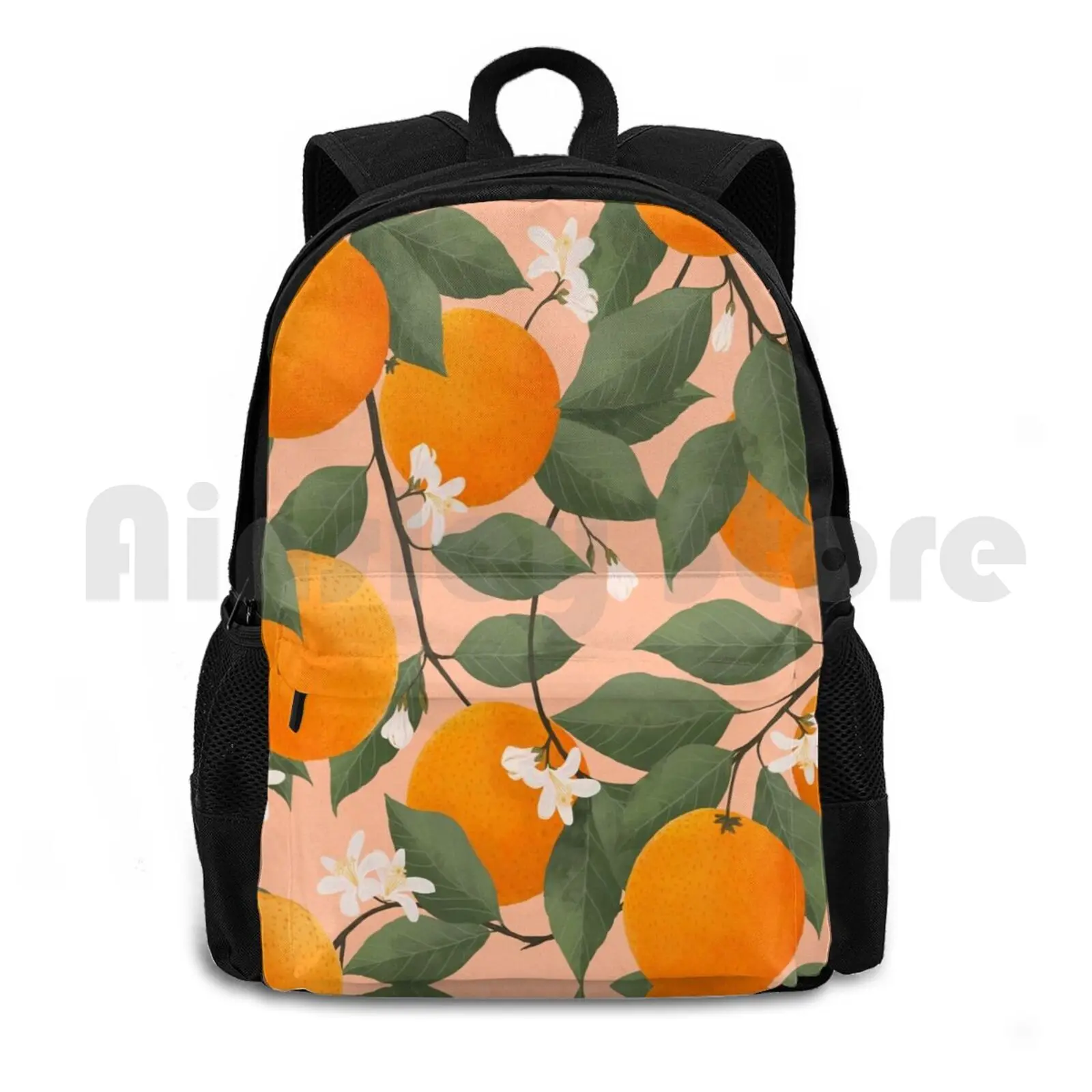 Fresh Citrus Outdoor Hiking Backpack Riding Climbing Sports Bag Pattern Gouache Pop Art Vintage Retro Boho Oranges Tropical