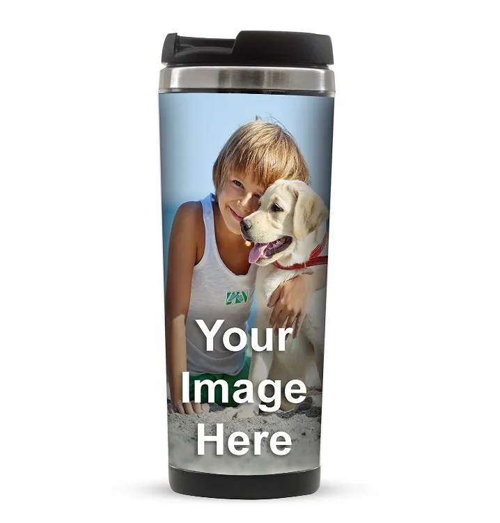 Free Shiping Sell  PixMug - Photo Travel Mug - The Mug That's A Picture Frame - DIY - Insert your own photos or designs