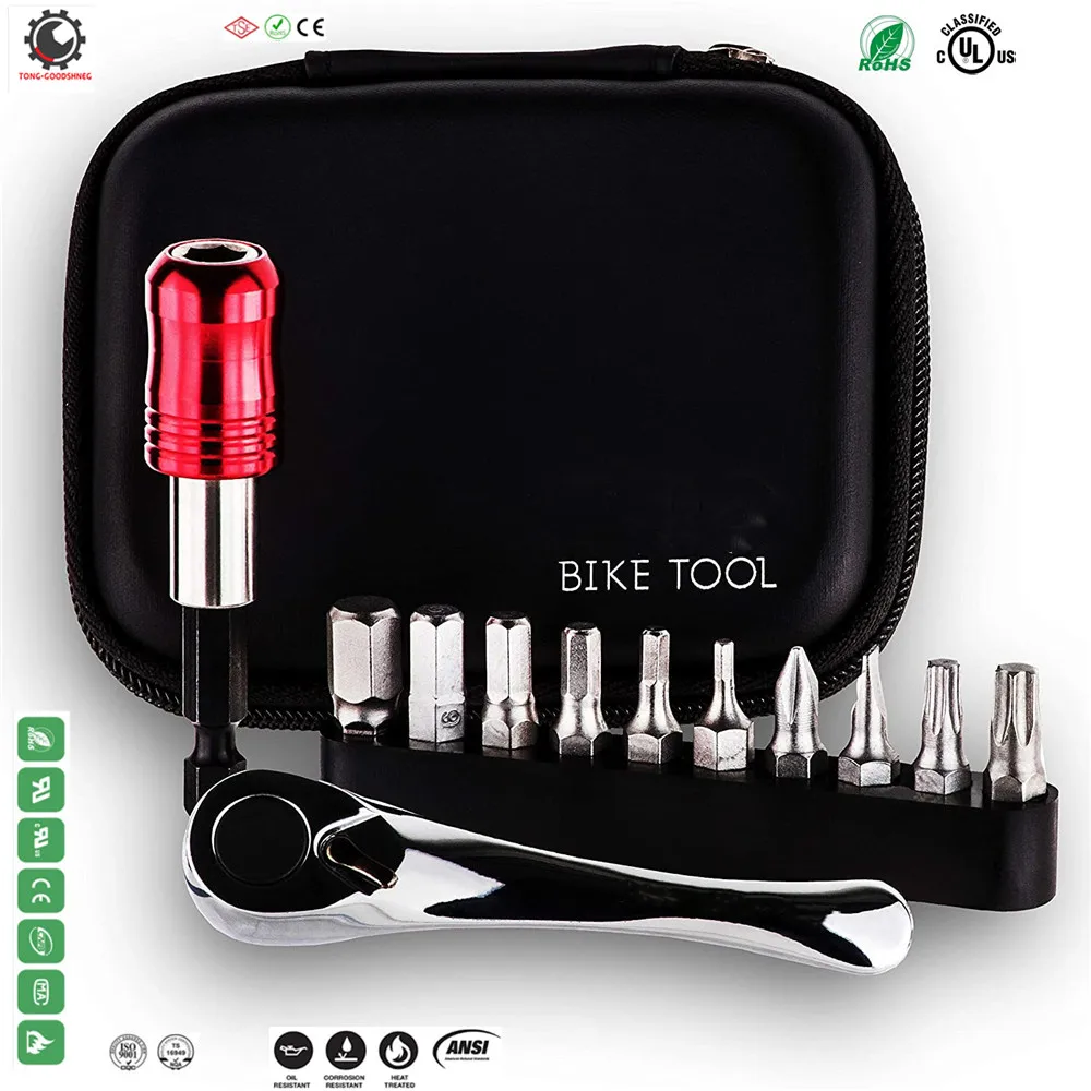 

BIKE TOOL Mini Ratchet Tool Set Reliable Stylish Multitool Repair Kit for Road Mountain Bikes Versatile EDC,Cycling Maintenance