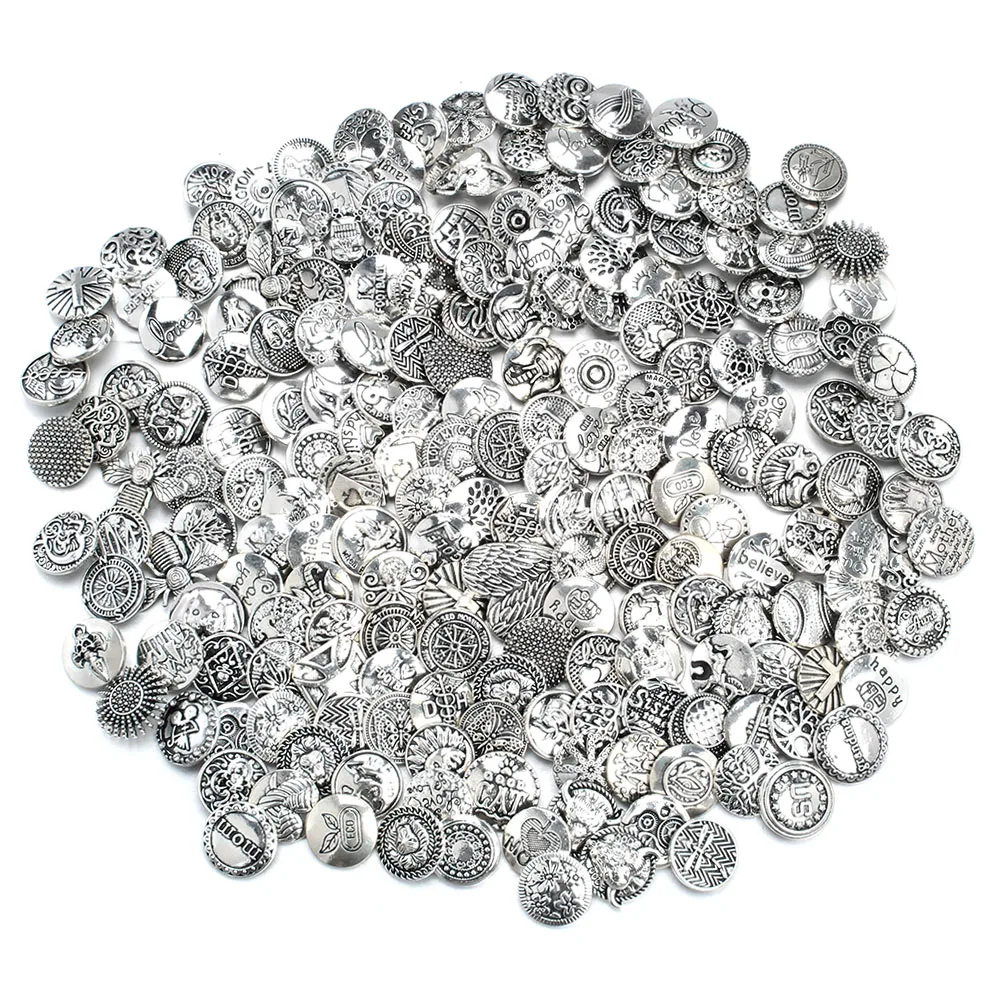 6pcs/lot New Snap Jewelry 18mm Metal Snap Buttons Sun Fowl Cattle Hawaii Christmas Snowflake Snaps for Snap Button Bracelet
