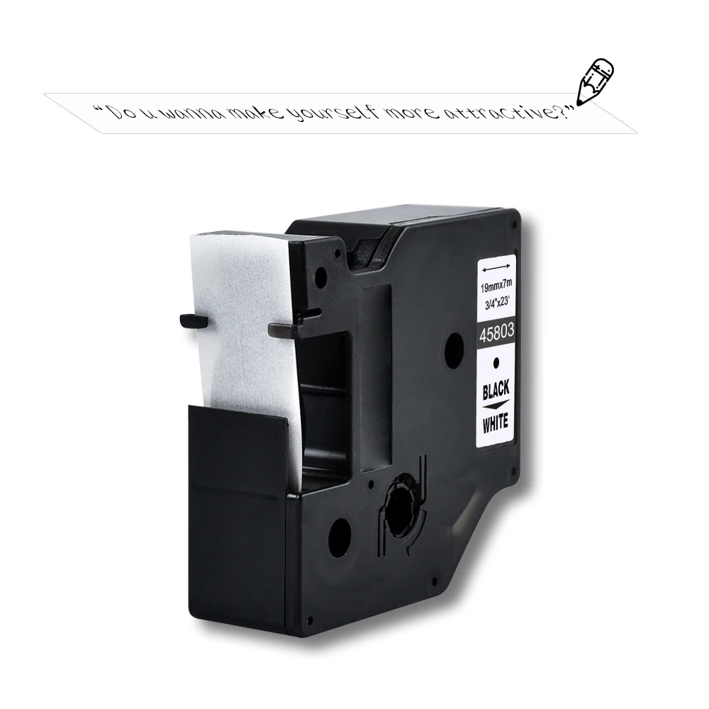 19mm Black On White Compatible Dymo D1 45803 Printer Ribbon Ribbon Tape Label Tape For Dymo Label Manager 160 280 210