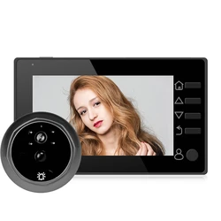 4.3 Inch HD Digital Door Peephole Camera Smart Photo Video DoorViewer PIR Motion Detect Wide Angle Rechargeable Music Doorbell