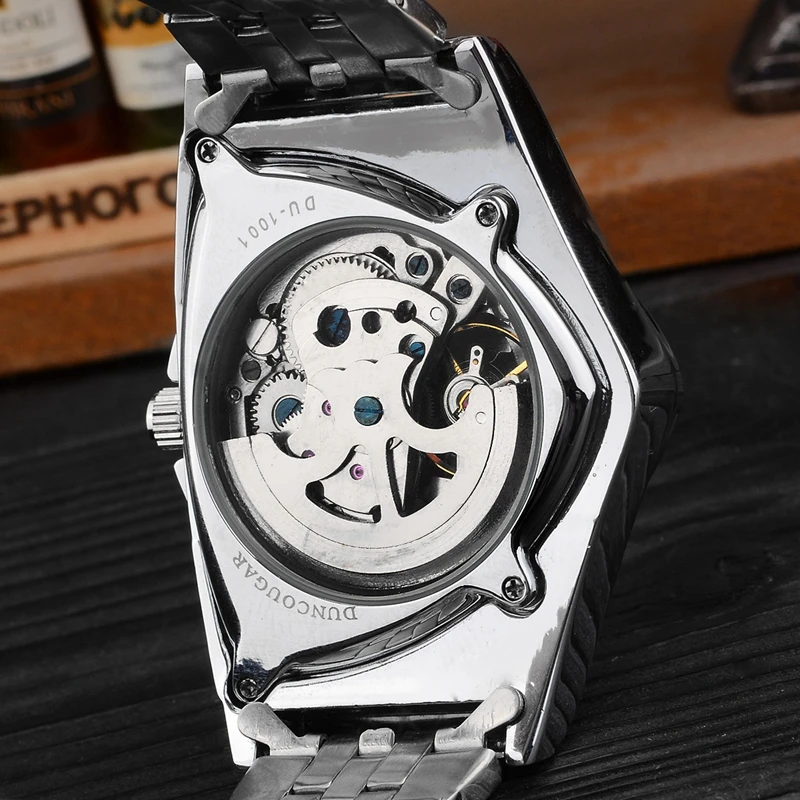 Men Watch Hollow Triangular Mechanical Watches Stainless Steel Men\'s Wristwatches Fashion Brand Men Clock Male Dropshipping!!!