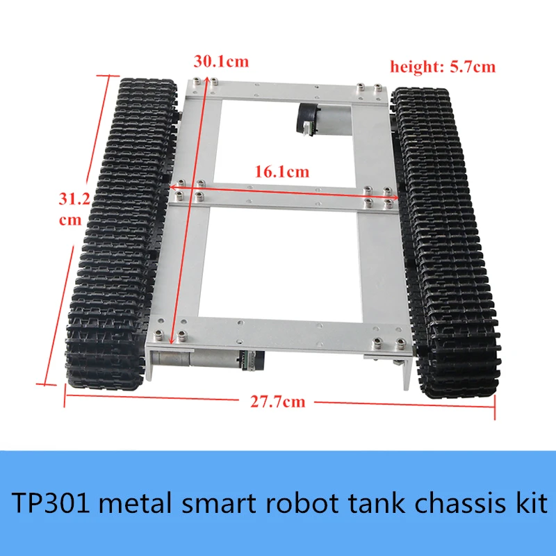 

DIY Metal Smart Crawler Robot Tank Chassis Kit TP301 Robotic Platform High Torque DC Motor With Encoder RC Education Heavy Load