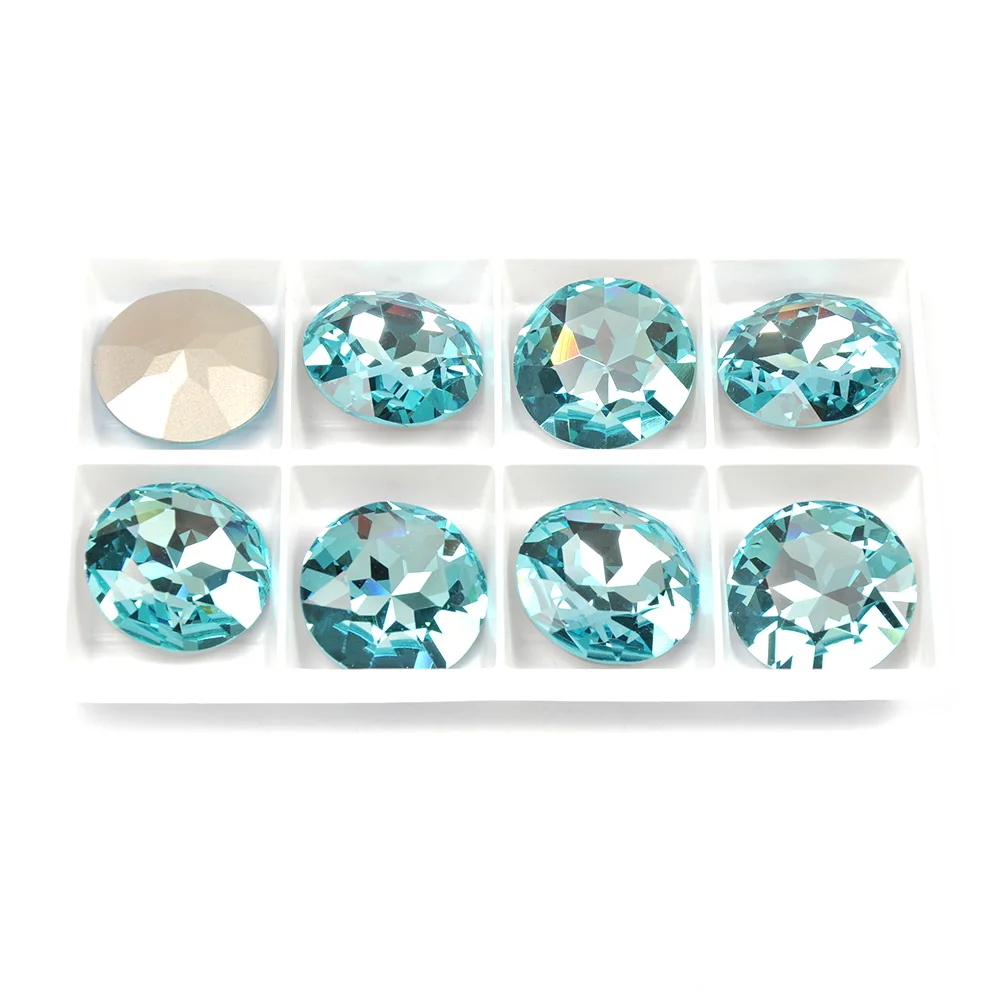 YANRUO 1201 Round 27mm Sewn Stones Glass Crystals Large Rhinestones Rivoli Pointback DIY Diamond Stones For Jewelry Clothes