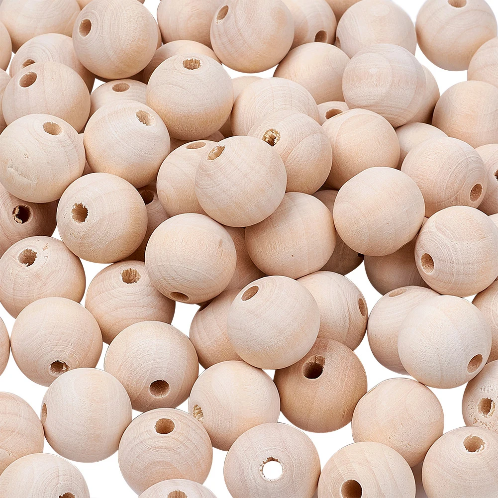 1000pcs Natural Wood Beads 12mm Unfinished Round Ball Wooden Spacer Beads for Jewelry Making Handmade DIY Necklace perle en bois