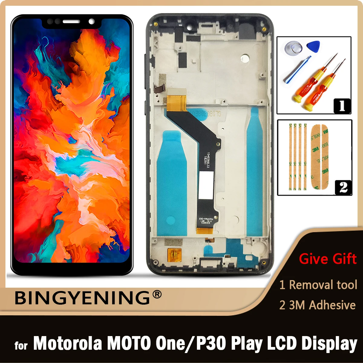 

For Motorola Moto One P30 Play XT1941-1 XT1941-3 XT1941-4 Full LCD Display Screen Touch Digitizer Assembly with Frame Replace