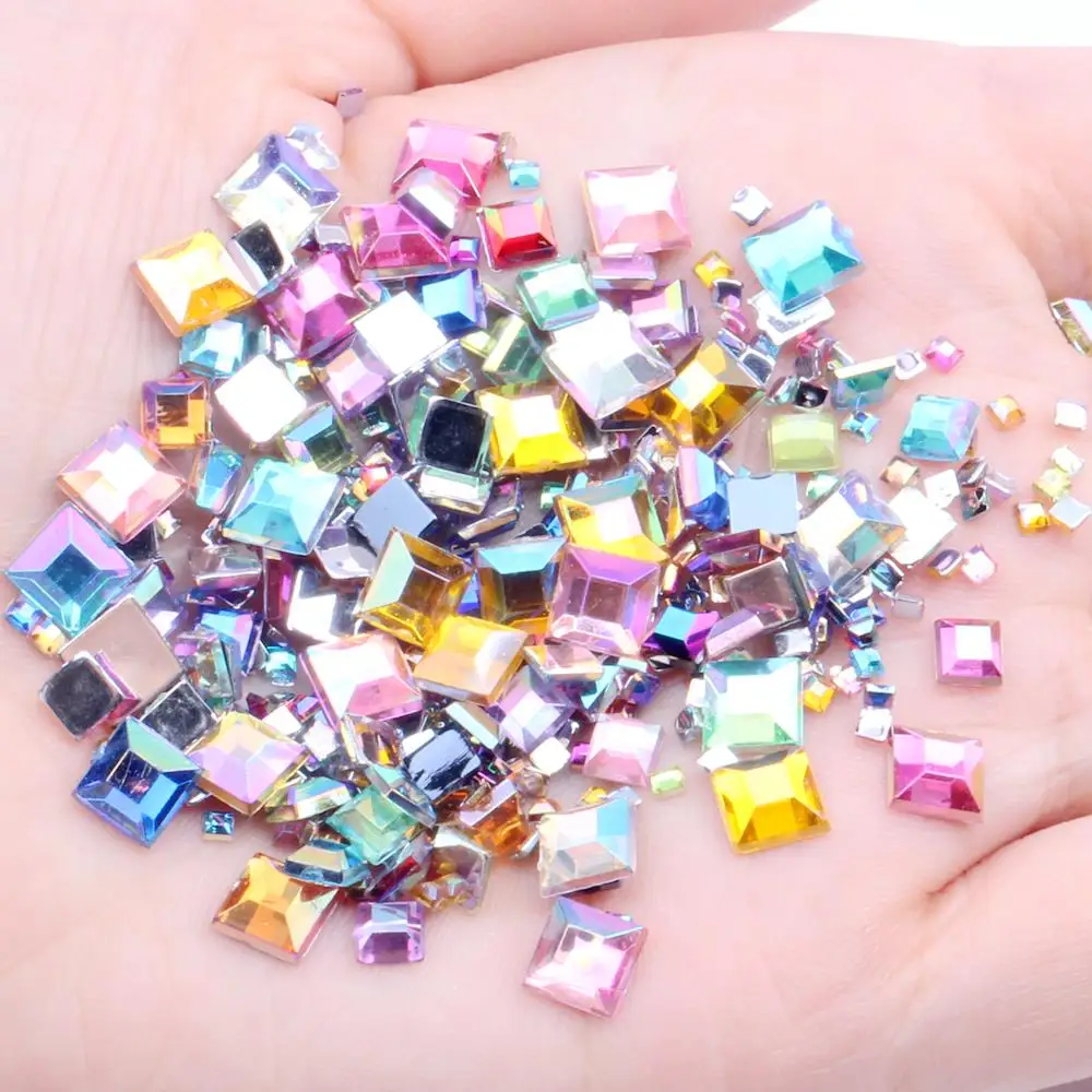 Rhinestones FlatBack Stone Square 4mm 2g 90pcs For Crafts Scrapbooking DIY Clothes Nail Art Decoration