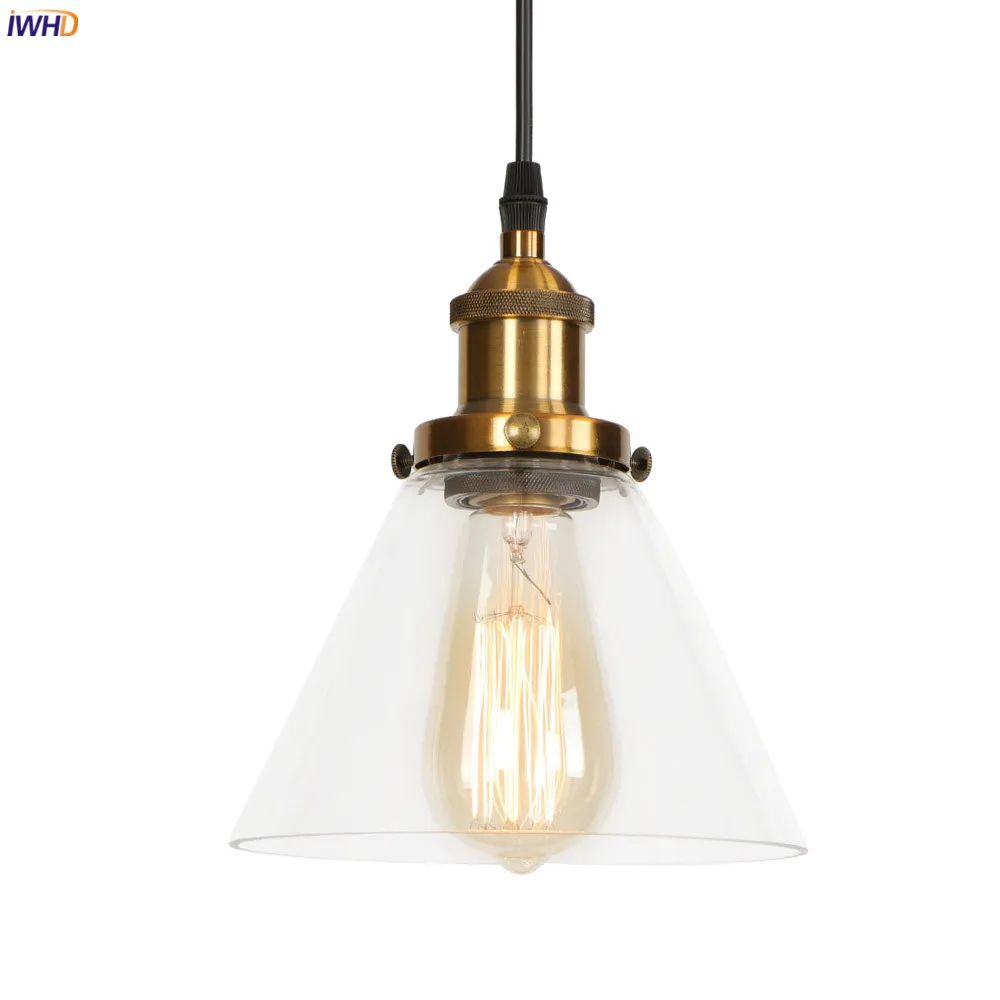 IWHD American Country LED Pendant Lights Fixtures Cafe Dinning Living Room Loft Industrial Pendant Lighting Vintage Lamp Edison