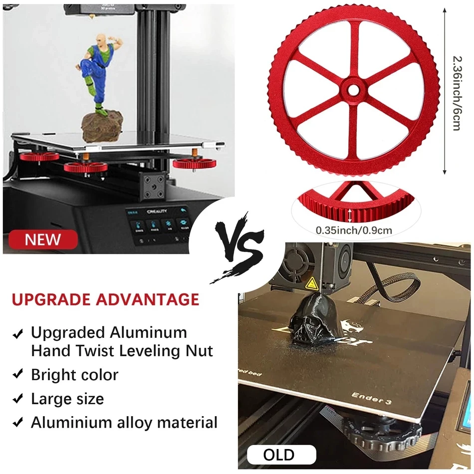 Creality – écrou de nivellement manuel en aluminium, 4 pièces, pour Ender 3 Pro Plus 5 Pro CR-20