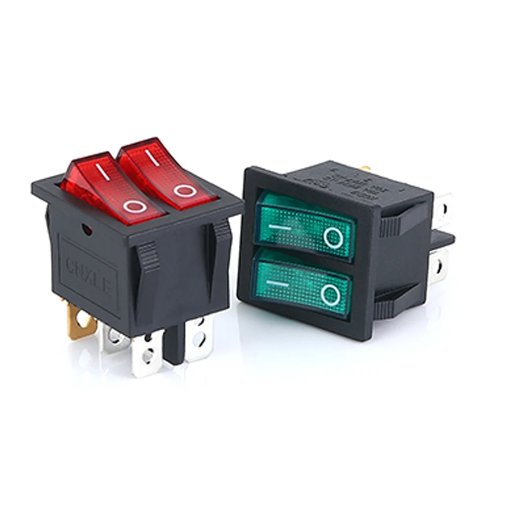 KCD8 6PIN Rocker Switch Power Switch Duplex ON-OFF 2Position 6 Pins With Light 16A 250VAC/ 20A 125VAC