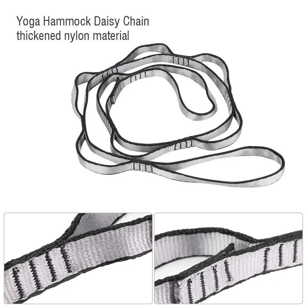 2 PCS Climbing Carabiner with Hammock Extend 1 Meter Daisy Chain for Rigging Aerial Yoga Hammocks Tree Swing Height Adjustment