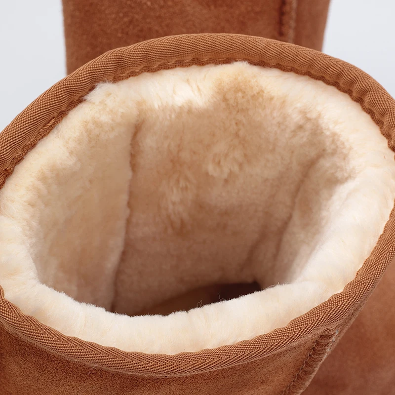 Botas de nieve de piel auténtica para Mujer, botines australianos de alta calidad, cálidos, invierno, 100%