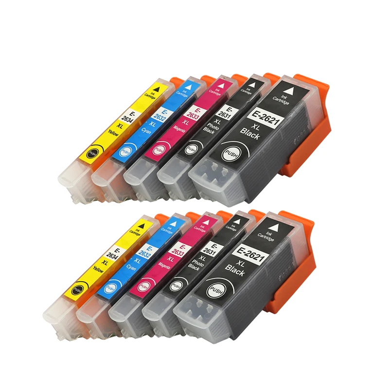 5 Color Compatible Ink Cartridge T2621 26XL for Epson XP510 XP520 XP600 XP605 XP615 XP620 XP625 XP710 XP720 XP800 XP810 XP820