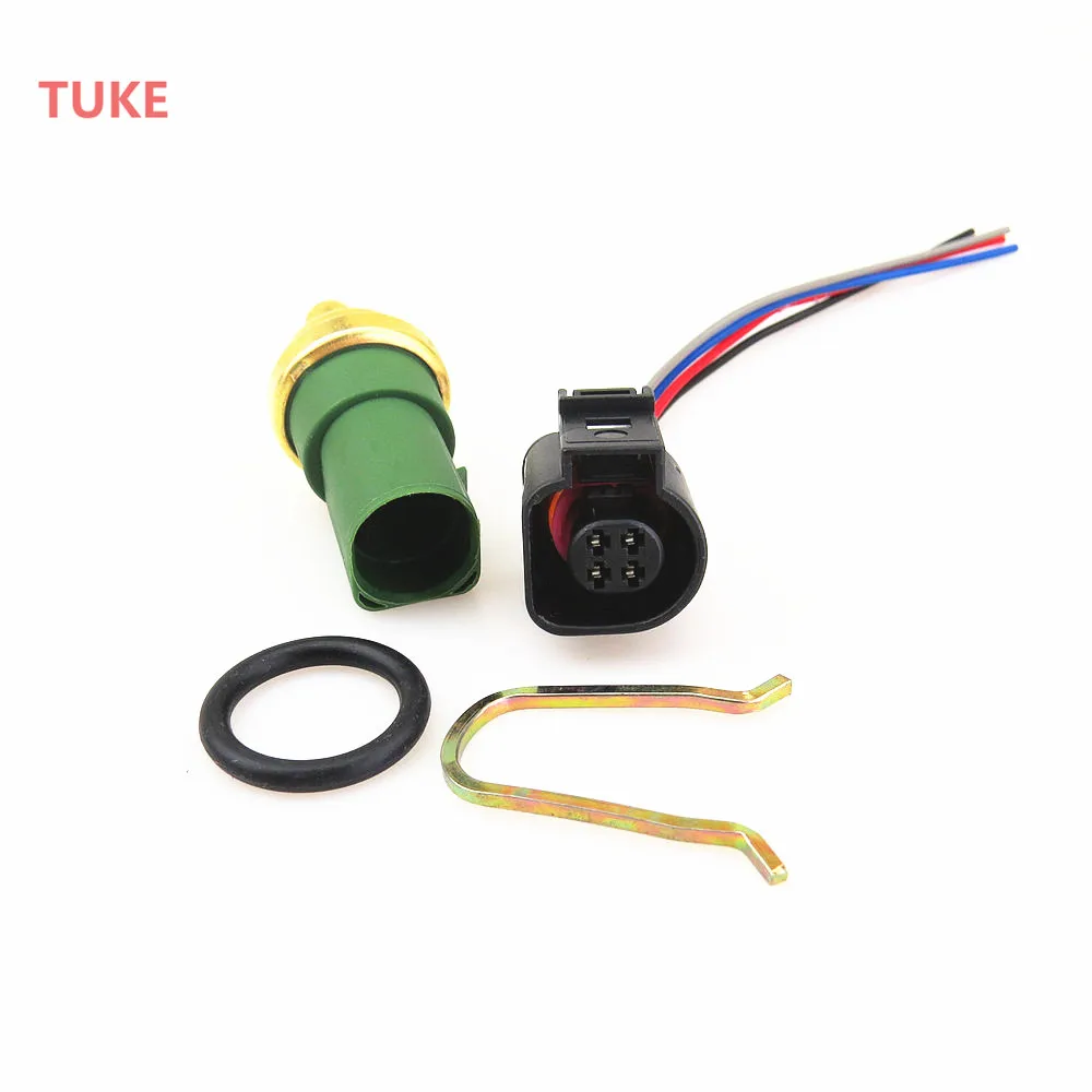 

059919501A Green Auto Car Engine Coolant Temperature Sensor Water Temp Switch + Plug For VW Passat Golf Audi OE# 059 919 501A