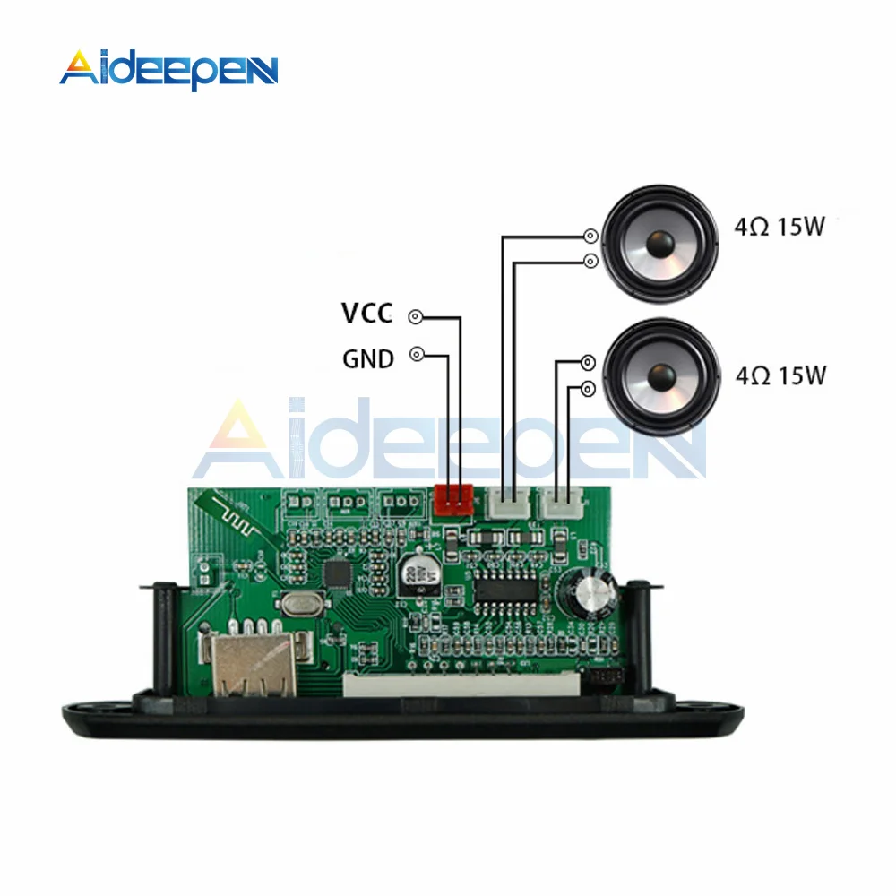 DC 12V Bluetooth 5.0 APE/MP3 Decoder Board Car FM Radio MP3 Player Support TF Card USB AUX Audio Decording Board 2*15W Amplifier