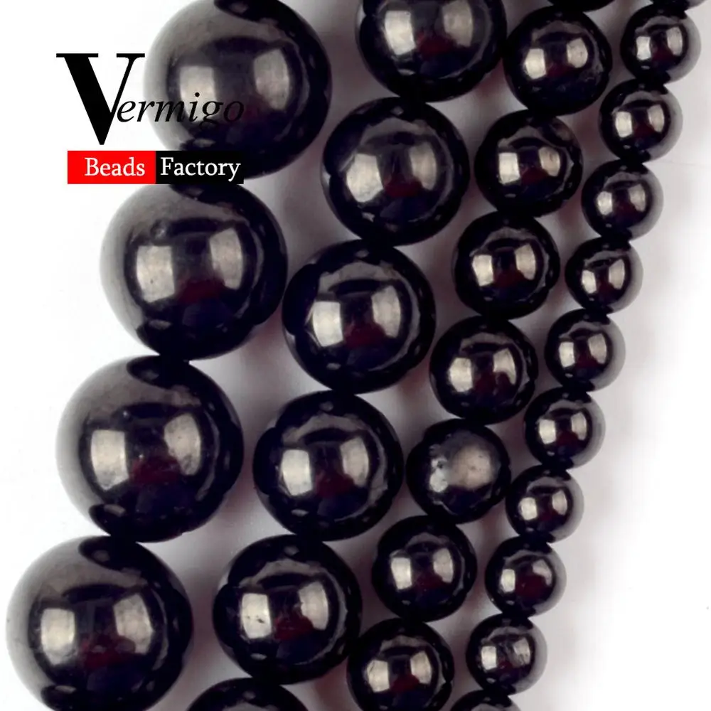 

Natural Stone Graphite Shungite Round Beads for Jewelry Making 4/6/8/10/12 mm Beads Diy Bracelet Necklace Accessories