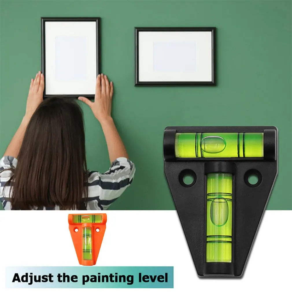 Trójkątny poziom przenośny poziomica w kształcie litery T bańka robocza mocowanie typu T narzędzie do pomiaru poziomu Mini plastikowy poziom praktyczny