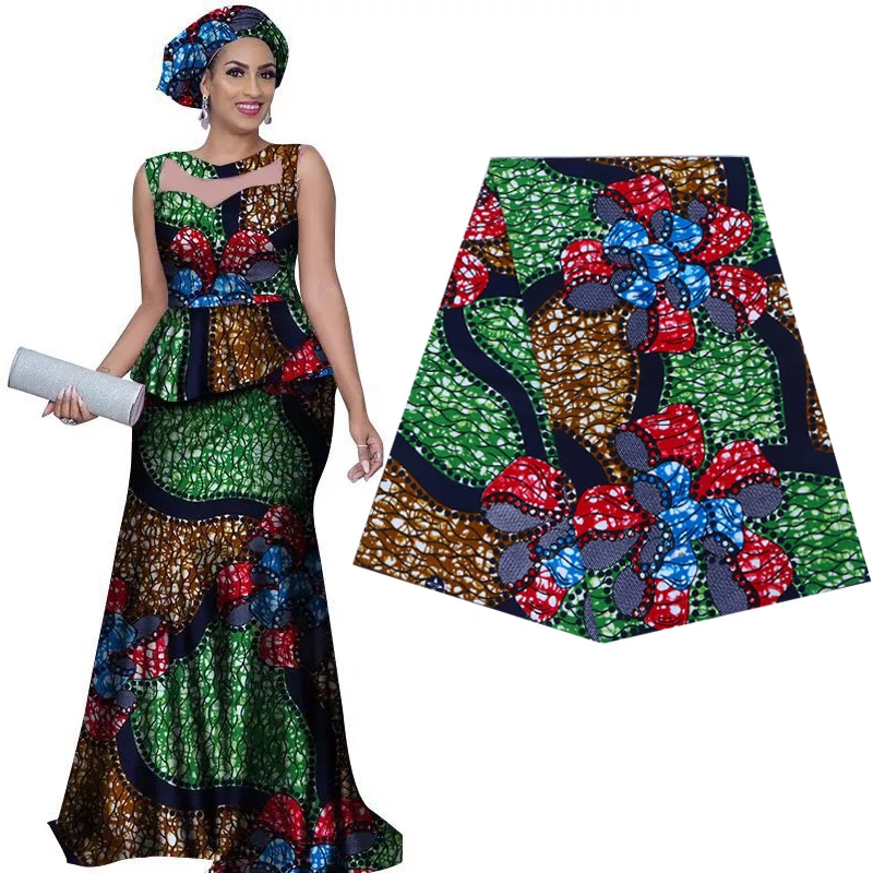 100% Cotton Africa Ankara Wax Printing Fabric Sewing Loincloth For Designer Wedding Dress Patchwork Fashion African Tissu